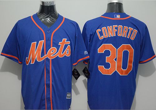 Mets #30 Michael Conforto Blue New Cool Base Alternate Home Stitched MLB Jersey - Click Image to Close